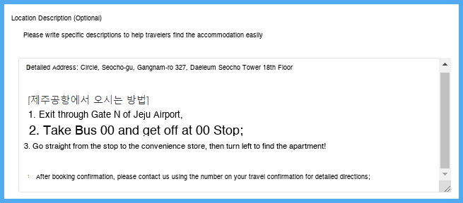 location description example