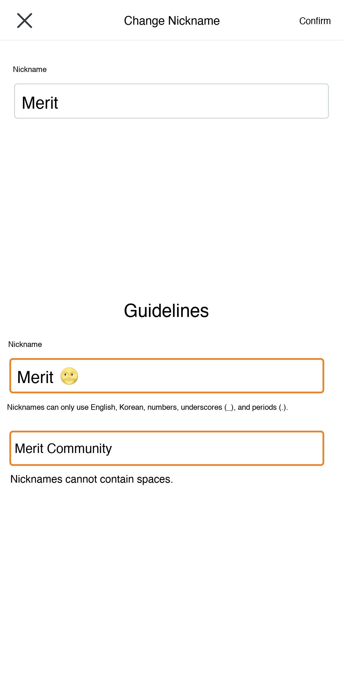 Step 2 - Edit nickname