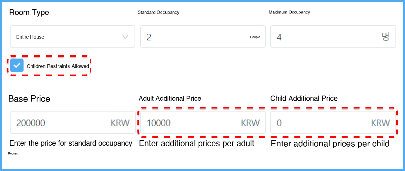 Children fee setting 0 won